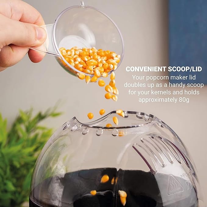 Hot Air Electric Popcorn Maker Machine with 1200W, No oil needed, Healthy and Delicious Snack for Kids, Adults.