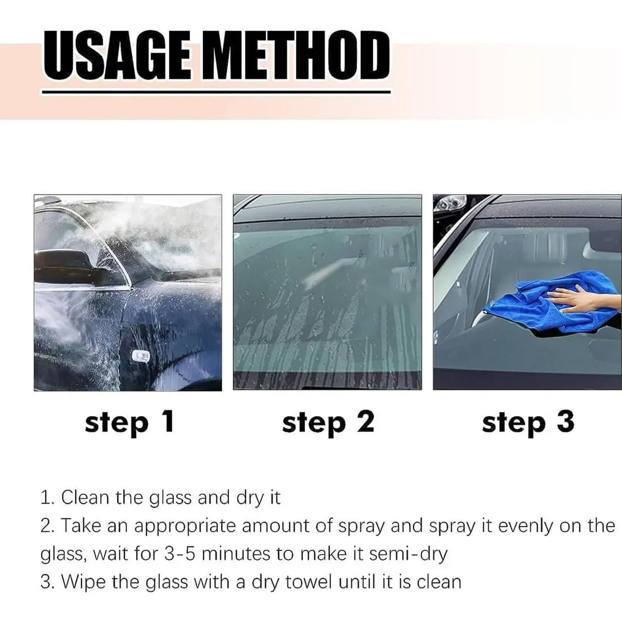 Car Glass Anti-Fog & Rainproof Spray | Streak-Free Windshield Cleaner | Multipurpose Liquid – 2 PCS