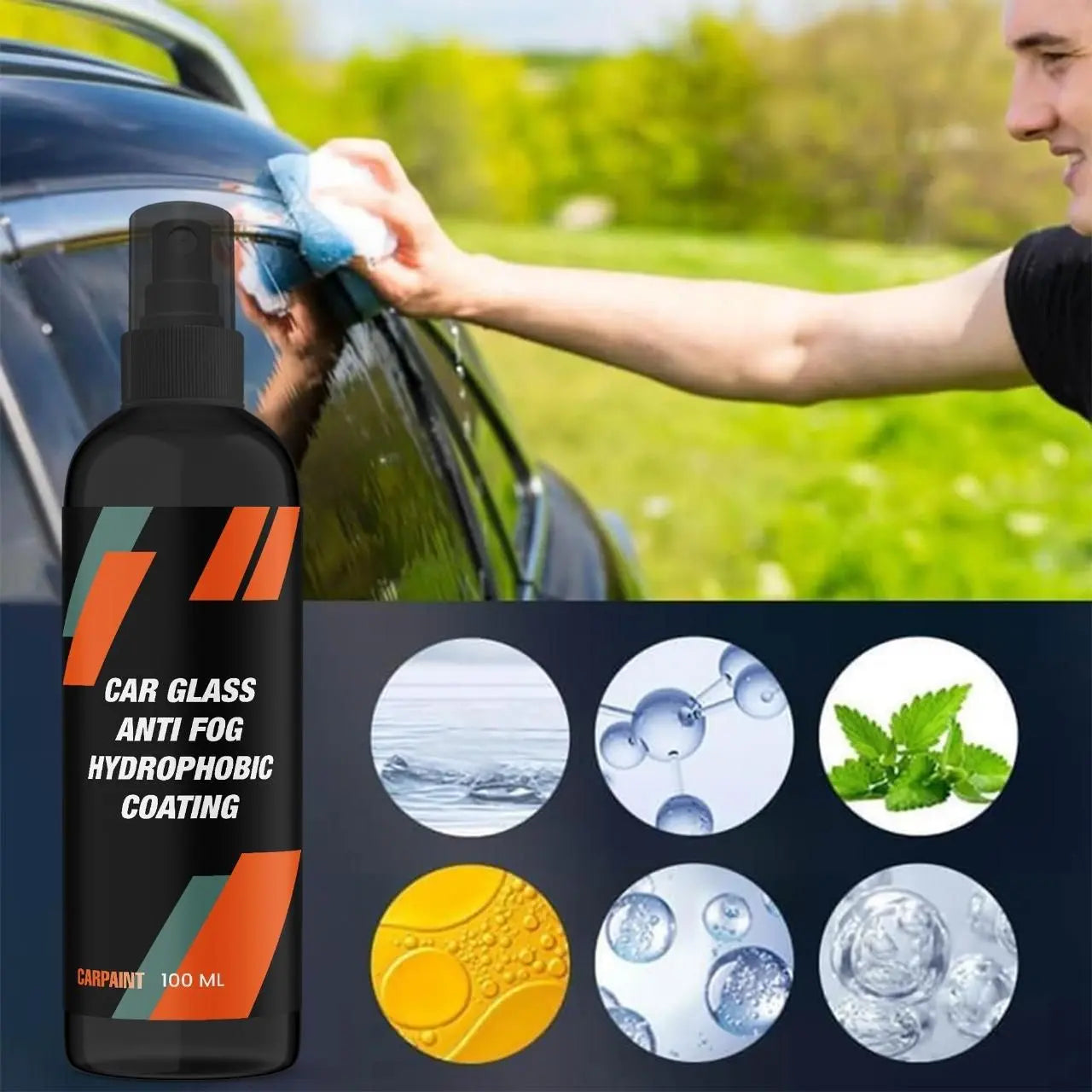 Car Glass Anti-Fog & Rainproof Spray | Streak-Free Windshield Cleaner | Multipurpose Liquid – 2 PCS