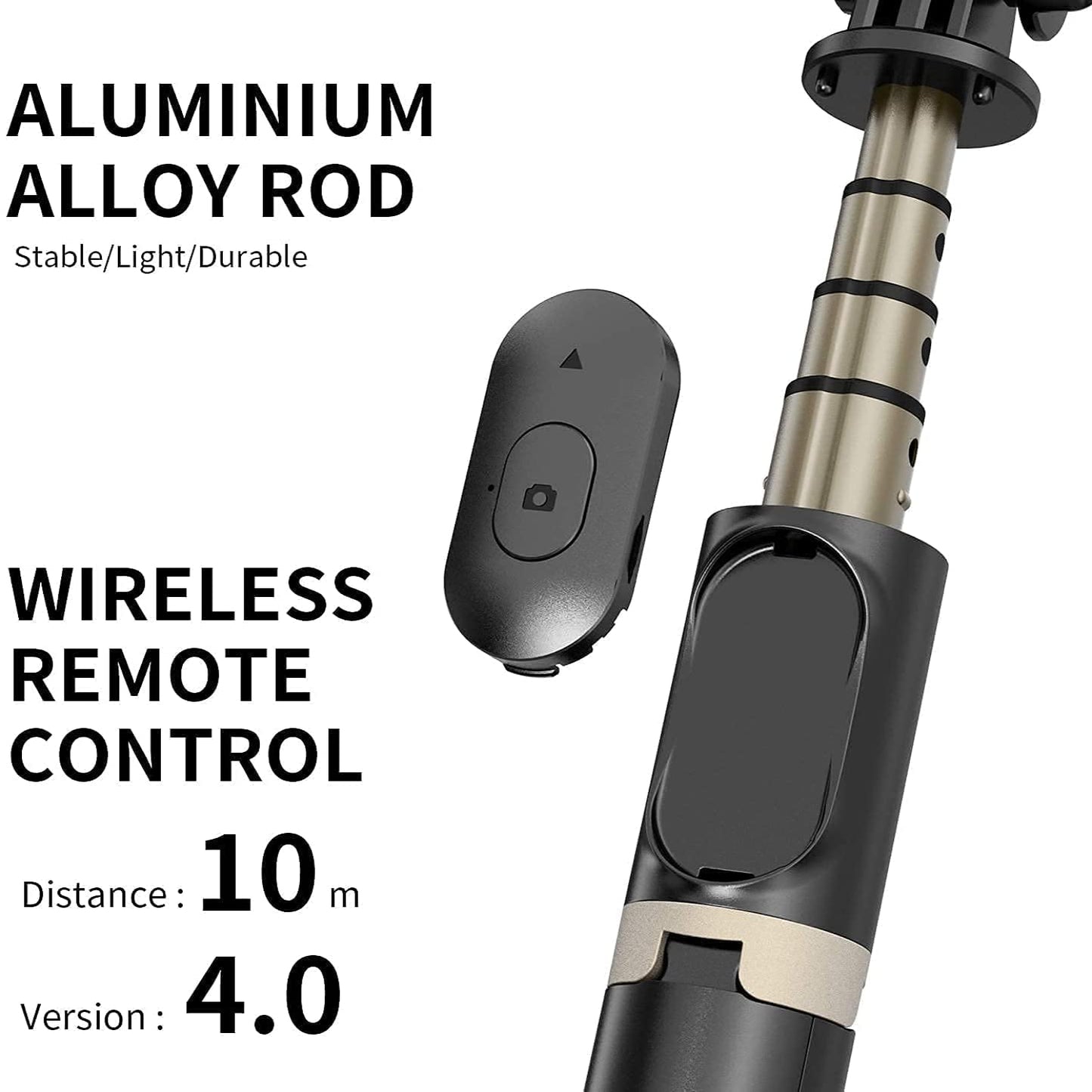 Q08 Mini Gimbal Anti-Shake 1-Axis STABILIZER Extendable Selfie Stick Tripod | Wireless Remote for Smartphone | Black