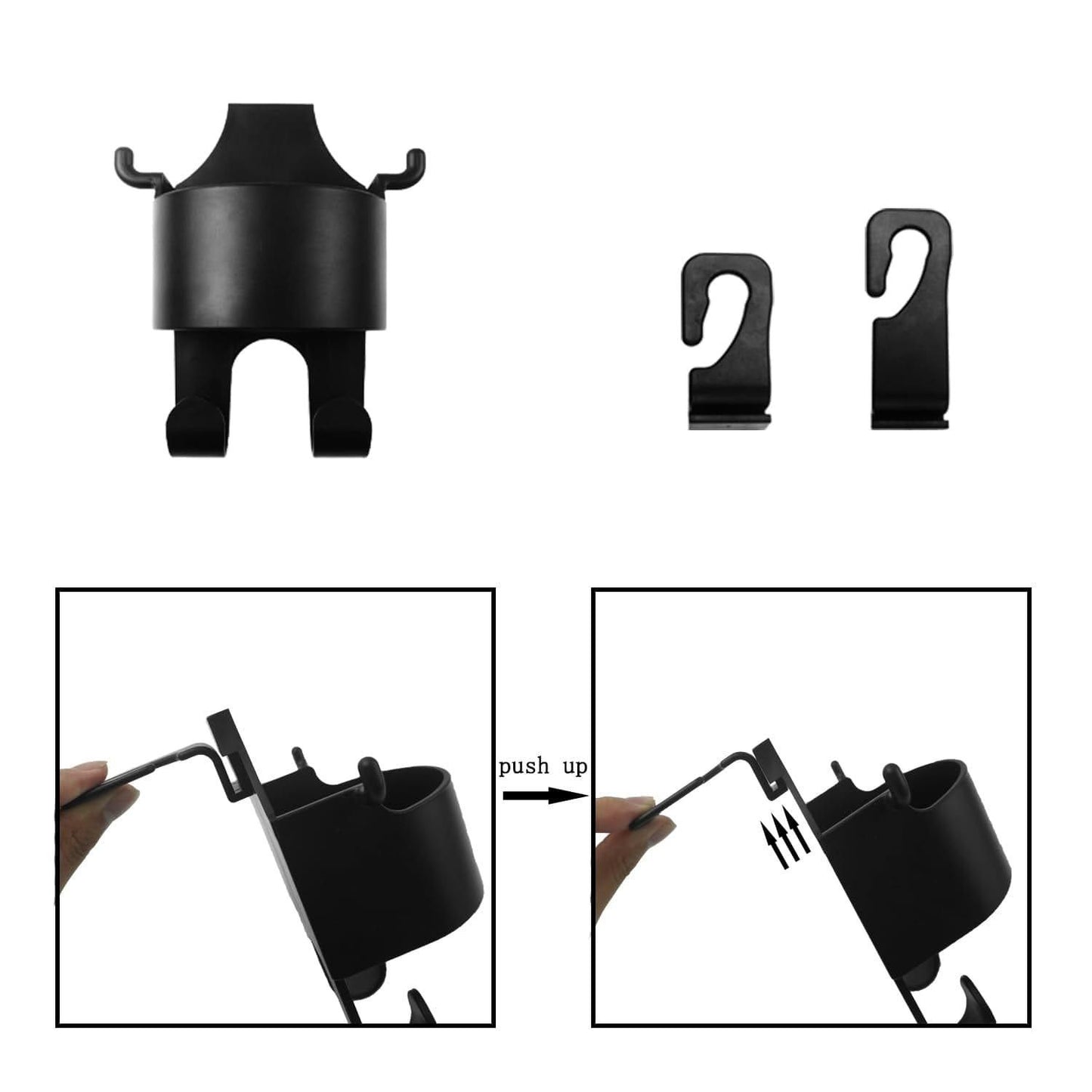 3-in-1 Car Seat Hook & Cup Holder | Hidden Hanger | Mobile Holder | Organizer & Drink Holder (2 PCS)