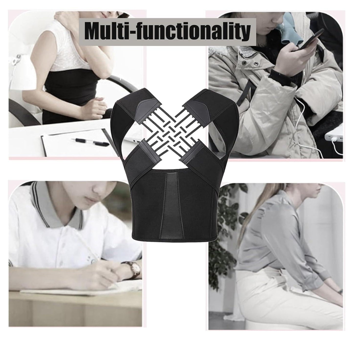 Posture Corrector Belt For Men & Women | Back & Shoulder Support | Pain Relief | Universal Fit
