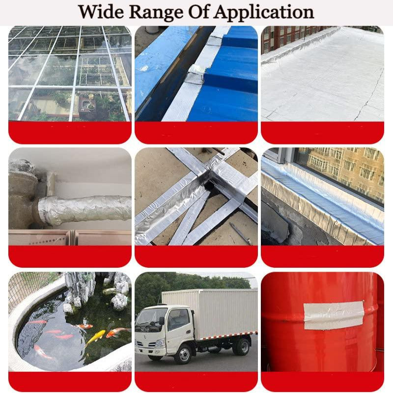 Waterproof Repair Tape for Water Leakage | Roof Water Leakage Solution | Aluminium Foil Tape | Waterproof Adhesive Sealing Butyl Rubber Tape for Surface Crack (Silver)