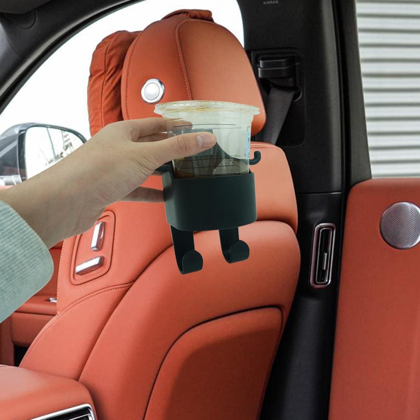 3-in-1 Car Seat Hook & Cup Holder | Hidden Hanger | Mobile Holder | Organizer & Drink Holder (2 PCS)
