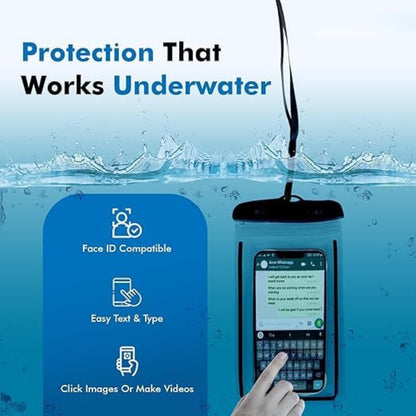 Waterproof Mobile Pouch Cover for All Mobiles | Cellphone Dry Bag Compatible for iPhone, Samsung, Mi, Redmi, Oppo, VIVO, All Other Smartphones