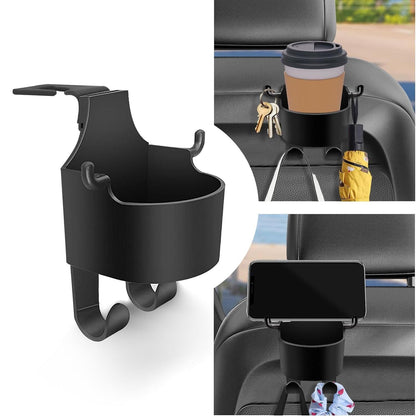 3-in-1 Car Seat Hook & Cup Holder | Hidden Hanger | Mobile Holder | Organizer & Drink Holder (2 PCS)