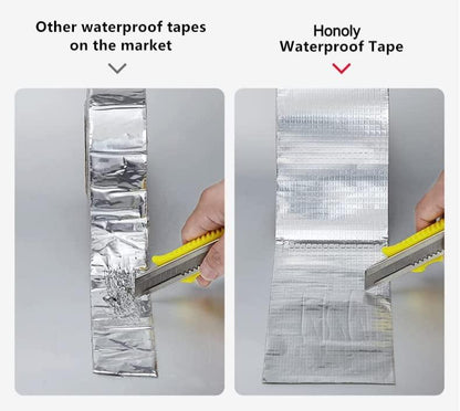 Waterproof Repair Tape for Water Leakage | Roof Water Leakage Solution | Aluminium Foil Tape | Waterproof Adhesive Sealing Butyl Rubber Tape for Surface Crack (Silver)