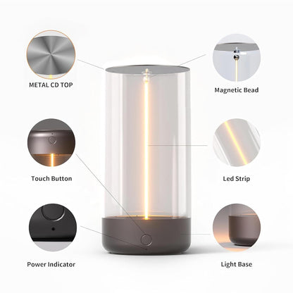 Magnetic lamp | Cordless LED Desk Lamp | Rechargeable Modern Lights | Portable Nightstand Lamps | Unique Ambient Light | Mood Lighting for Bedroom