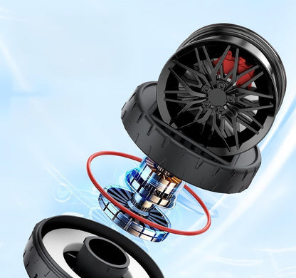 Rotating Alloy Wheel Car Dashboard Air Freshener | Stylish Rotating Alloy Wheel Car Air Freshener | Solar Car Dashboard Accessories