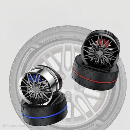 Rotating Alloy Wheel Car Dashboard Air Freshener | Stylish Rotating Alloy Wheel Car Air Freshener | Solar Car Dashboard Accessories