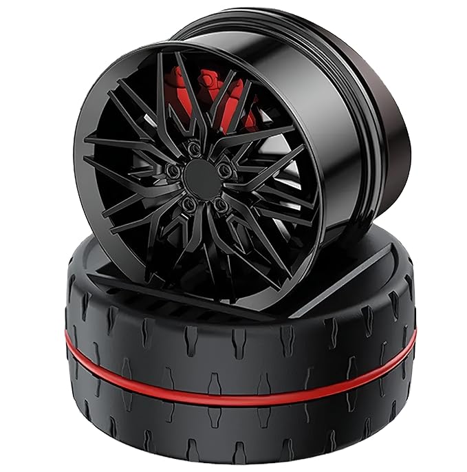 Rotating Alloy Wheel Car Dashboard Air Freshener | Stylish Rotating Alloy Wheel Car Air Freshener | Solar Car Dashboard Accessories