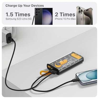 DR VAKU® 10000mAh Power Bank Clear Bolt Portable 20W PD QC Fast Charging Dual USB Port (Input & Output) Lithium Polymer Battery Power Bank