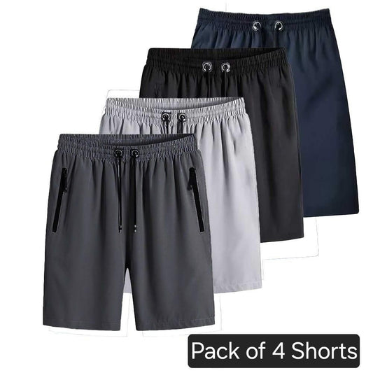 Combo of 4 Men's Stretchable Cotton Shorts | FlexiFit Cotton Shorts