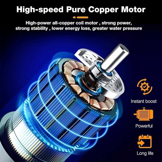 Car Washer High Pressure Gun Rechargeable with 2 Batteries | Car Washing Pump | Water Pressure Gun for Car Wash | Gardening, Cleaning